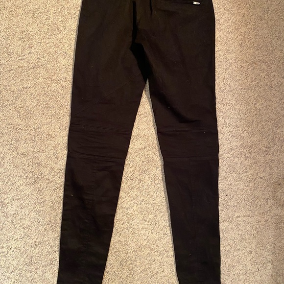 Festival pants with leather and accent button, reinforced rips - Picture 5 of 5